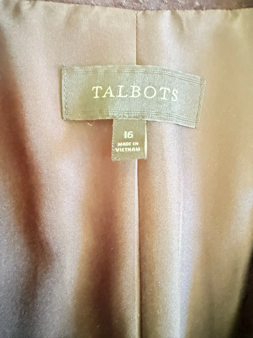 Talbots Black Velvet Blazer Jacket Size 16 NWOT